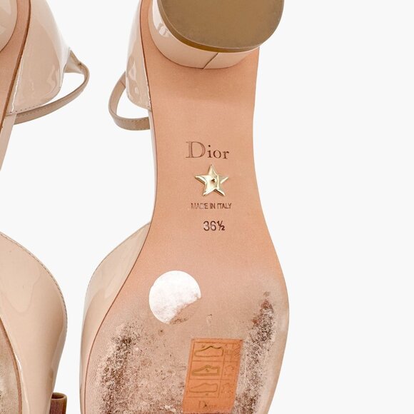 Christian Dior Idylle Bow Pump EU 36.5 US 6.5 Nude Bow Low Kitten Heel Beige - Picture 12 of 15